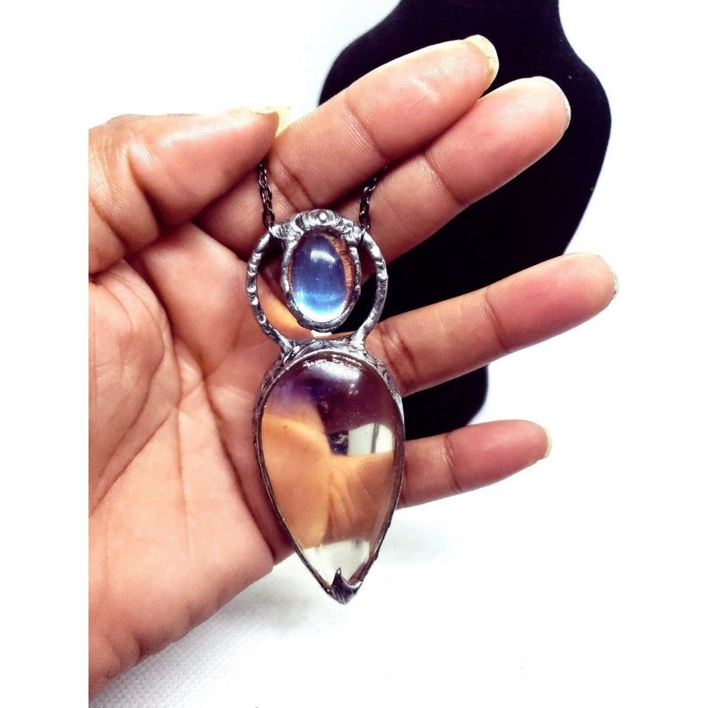 Rainbow smelt quartz crystal Necklace